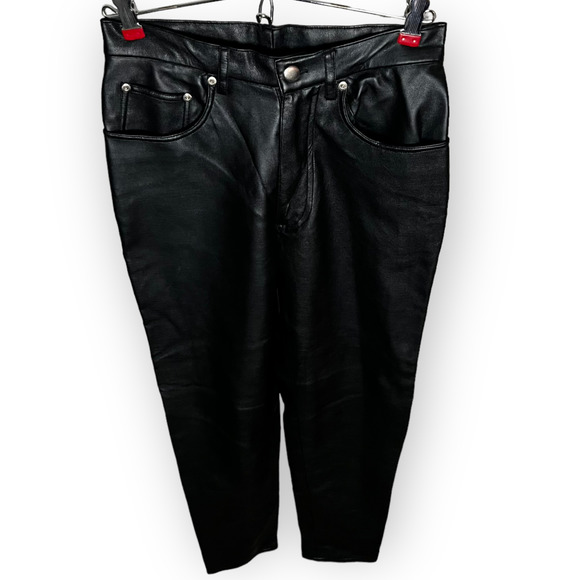 BB Dakota Vintage 90's Junior's Black Faux Leather High Waist Pants Size 5/6 - Picture 3 of 12
